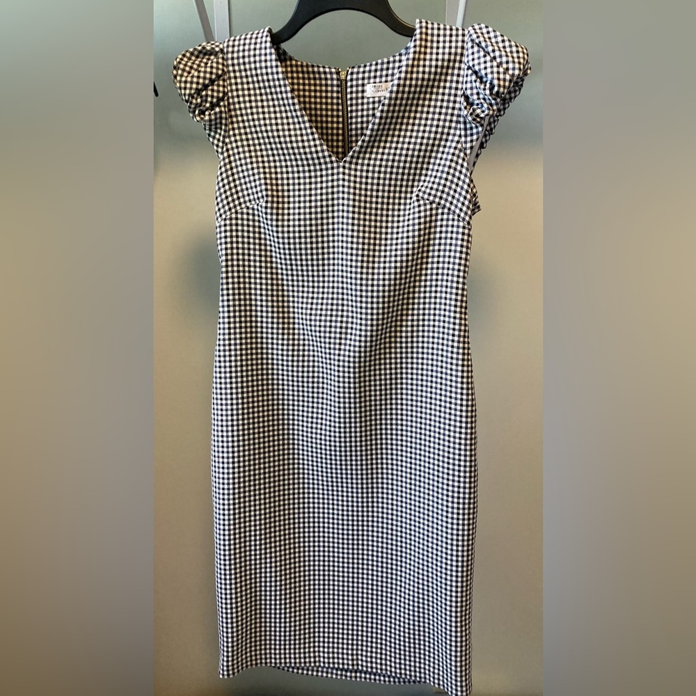Calvin Klein Gingham Puff Sleeve Sheath Dress